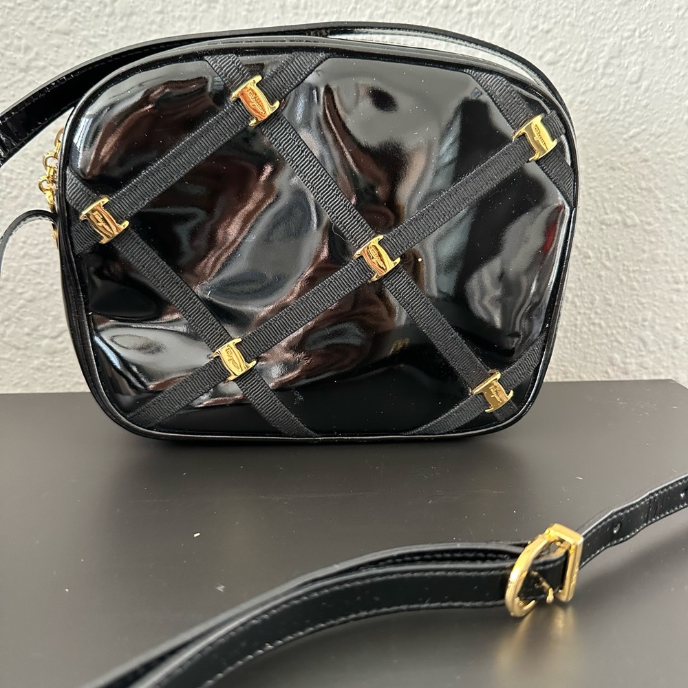 Authentic Salvatore Ferragamo patent leather crossbody